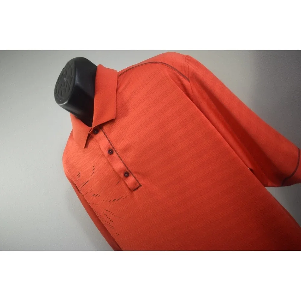 Adidas Golf Polo ClimaCool Performance Short Sleeve Orange Mens Size 2XL XXL
